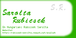 sarolta rubicsek business card